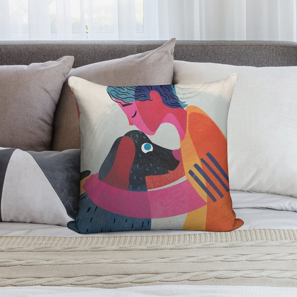 Dogs Love Soft Durable Construction Throw Pillow