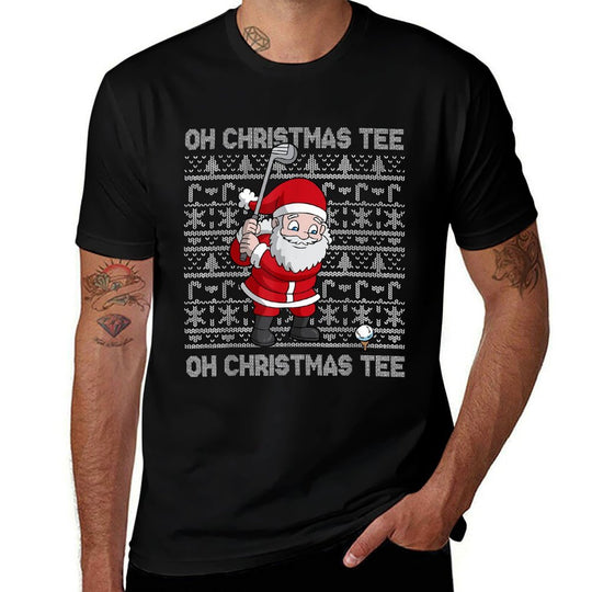 Golf Oh Christmas Santa Claus Golfer Golfing  High-quality Stitching T-Shirt