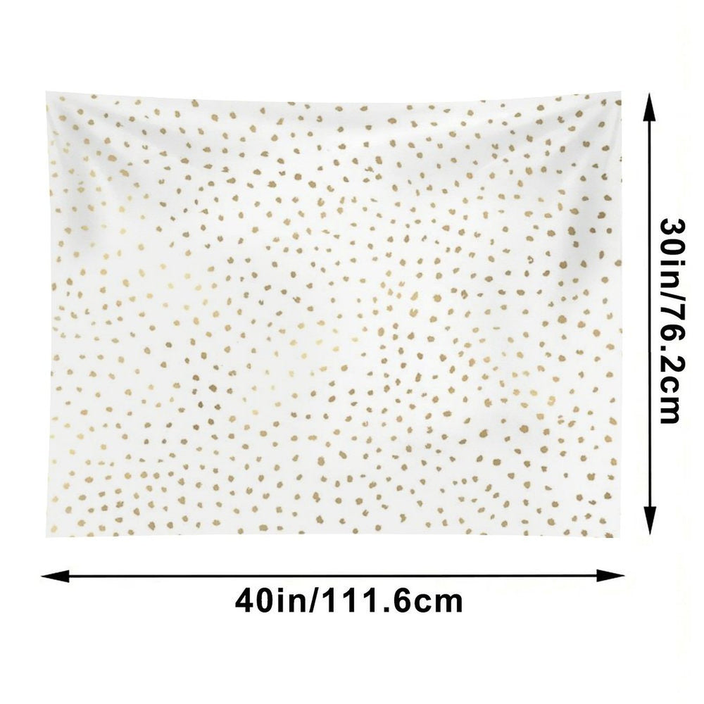 Dotted Gold And White Tapestry