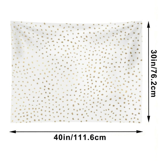 Dotted Gold And White Tapestry