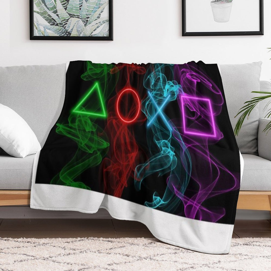 Controller Buttons Smoke Plush Throw Blanket