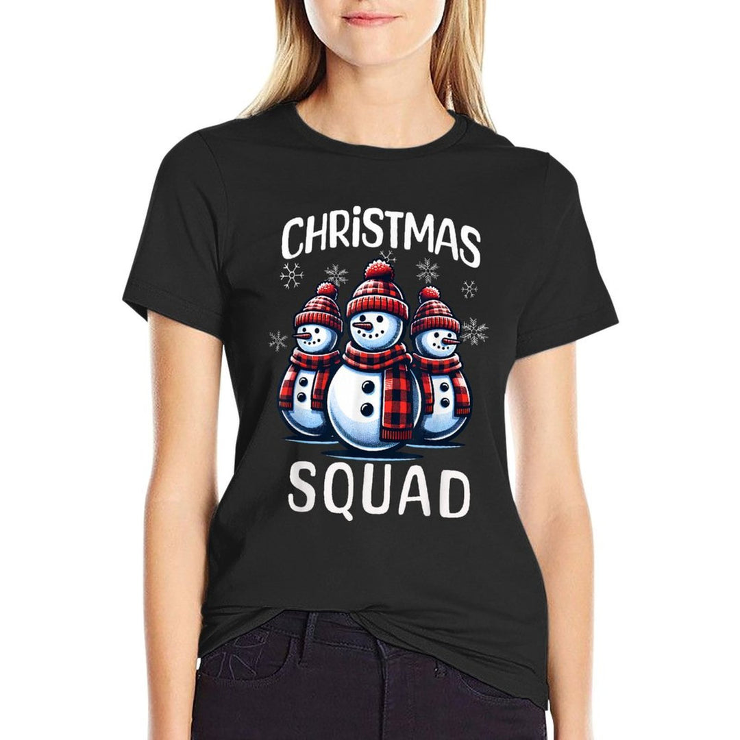 Snowman Family Group Matching Christmas Squad  Cotton T-Shirt