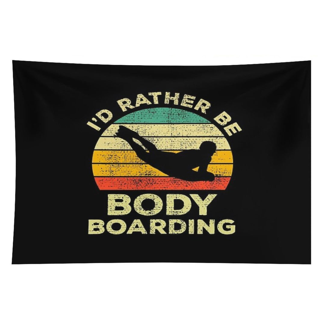 I’d Rather Be Body Boarding Bodyboarding Vintage Gift For Body Boarders Tapestry