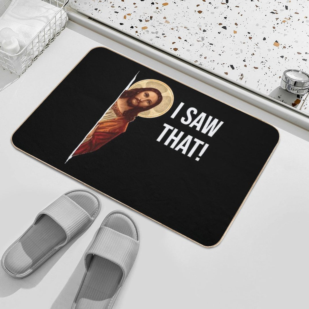 Jesus Meme I Saw That White Vintage  Pet-Safe Bath Mat