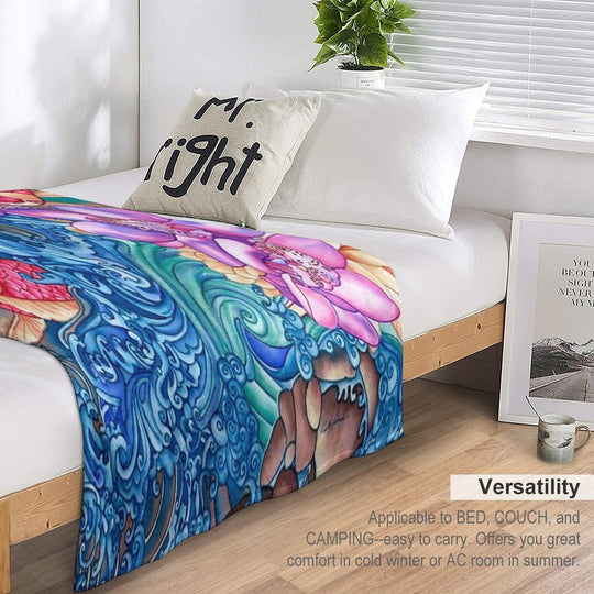 Orchid Splash Durable Throw Blanket