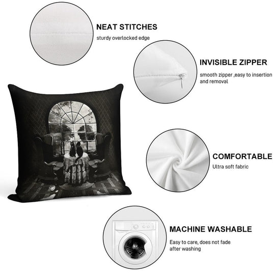 Room Skull Soft Bedroom Essential Throw Pillow