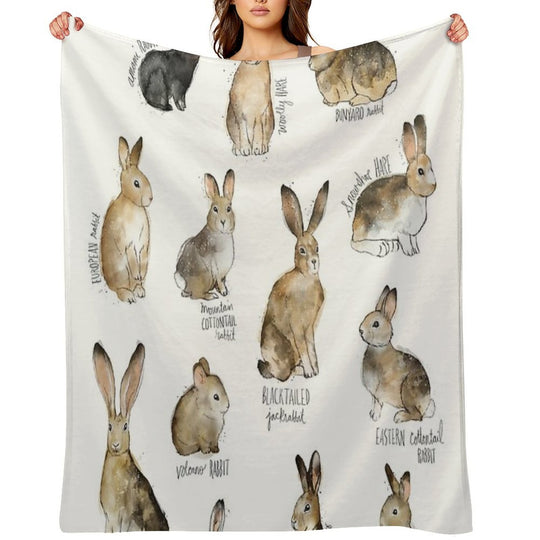 Rabbits & Hares Compact Throw Blanket