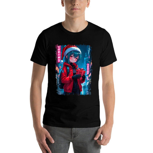 Anime Girl Christmas  Moisture-wicking T-Shirt