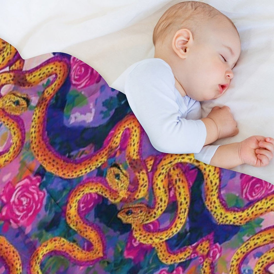 Garden of Eden  Snakes Sustainable Throw Blanket