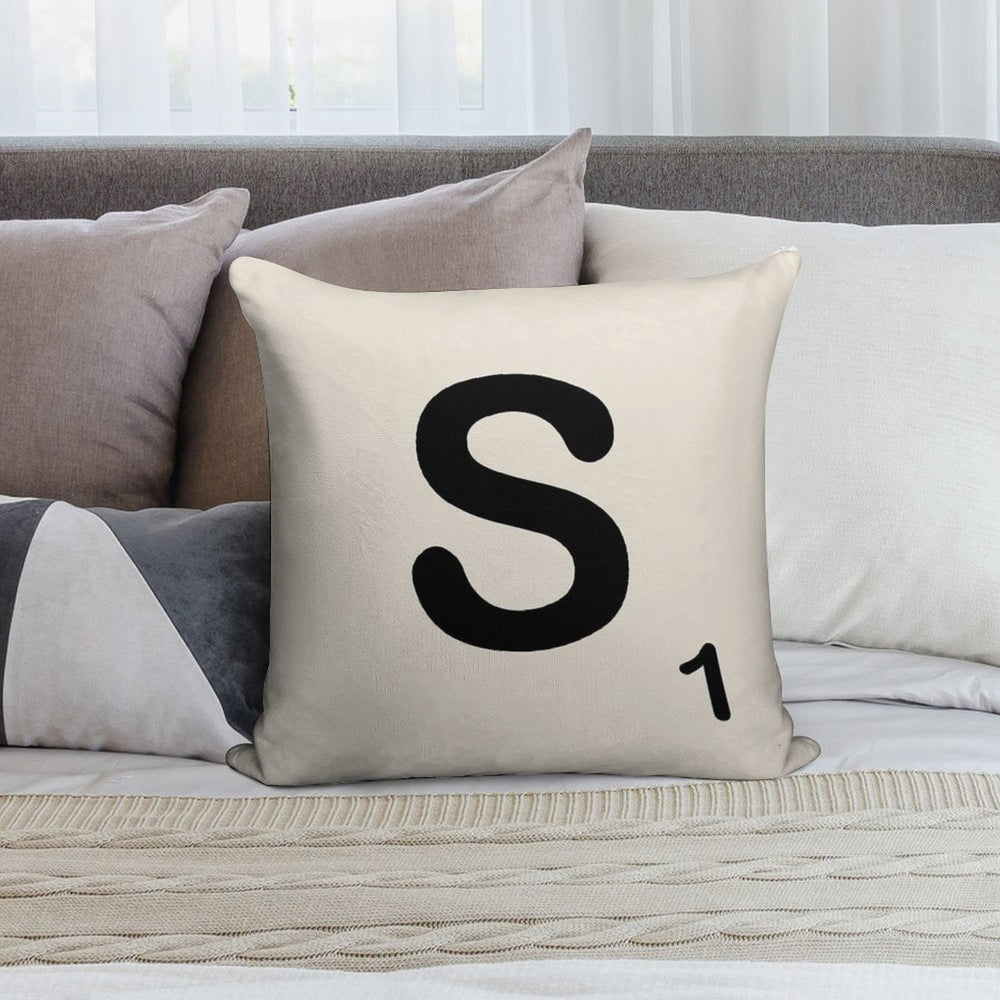 Scrabble Tile S Soft Luxury Feel Throw Pillow