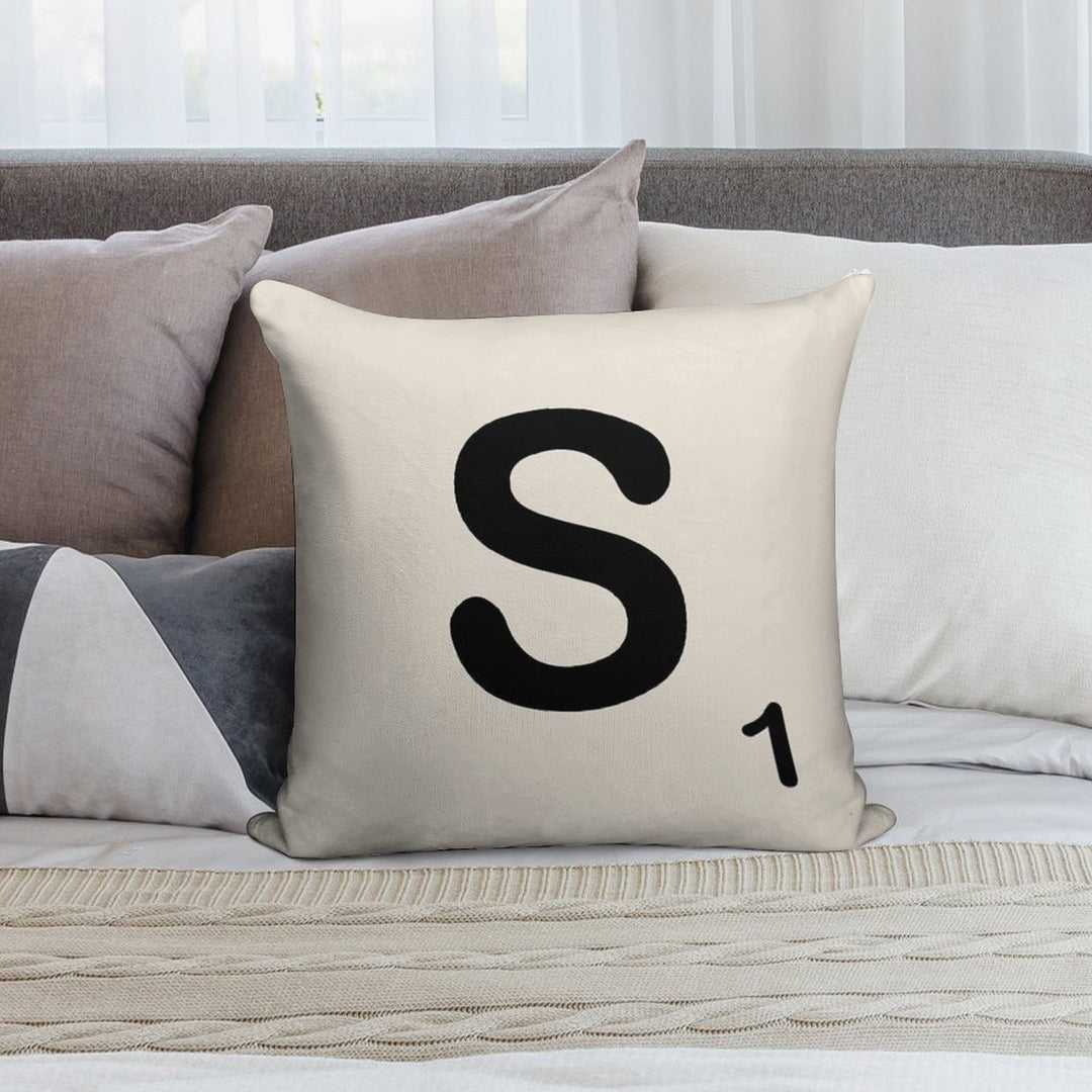 Scrabble Tile S Soft Luxury Feel Throw Pillow