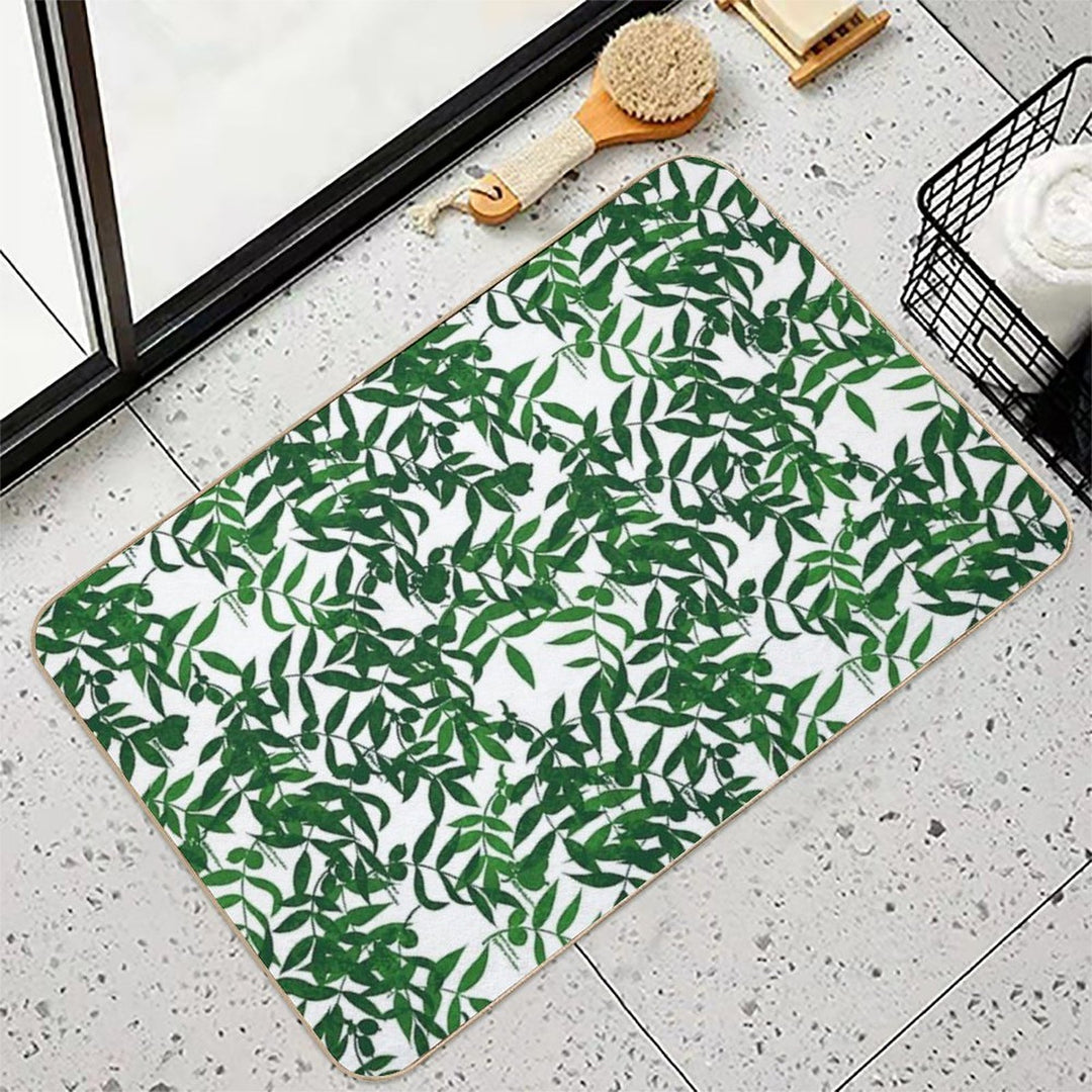 Hickory Haven - White & Green  Multi-Purpose Bath Mat