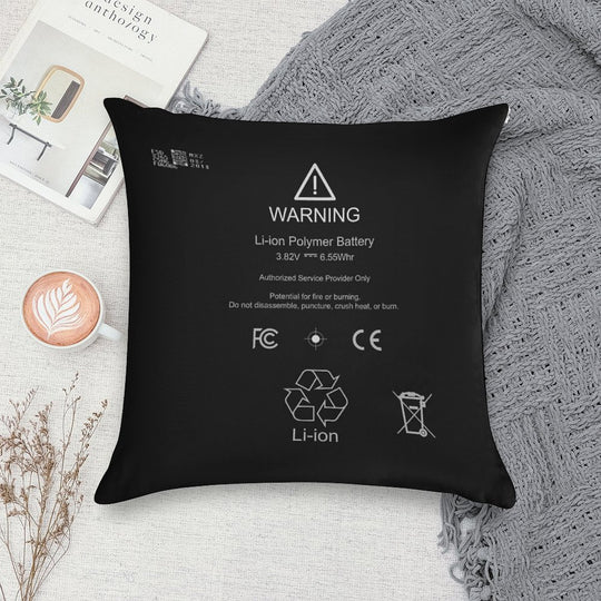 Lithium Ion Battery Soft Anti-Pilling Throw Pillow