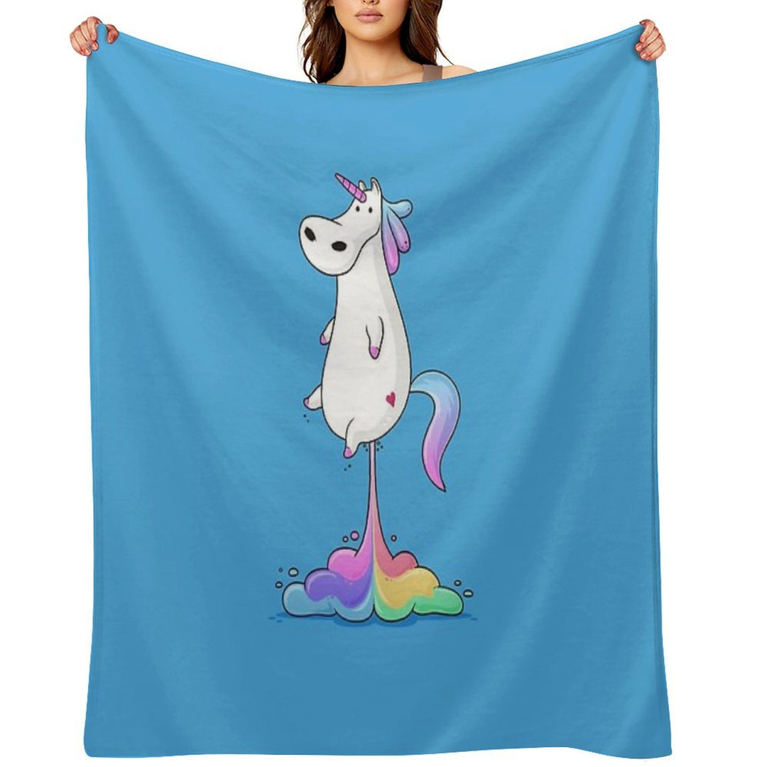 Unicorn Fart Durable Throw Blanket
