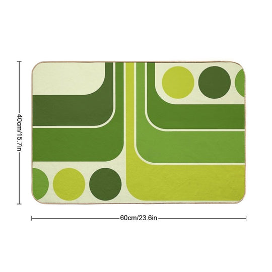 Retro Geometric Design 631  Non-Slip Bath Mat