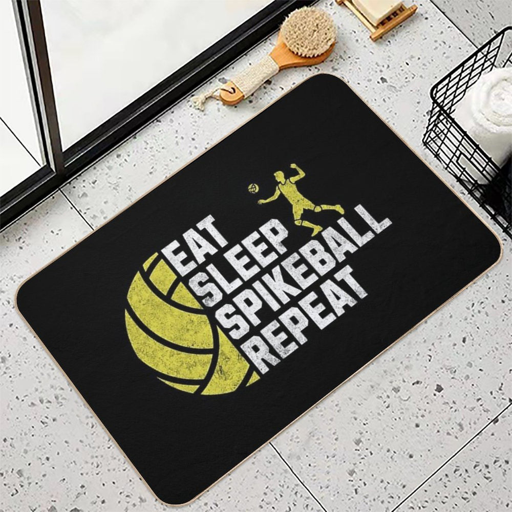 Eat Sleep Spikeball Repeat Roundnet Game for Backyard Beach Park Indoor Spike Ball Funny Vintage  Easy To Clean Bath Mat