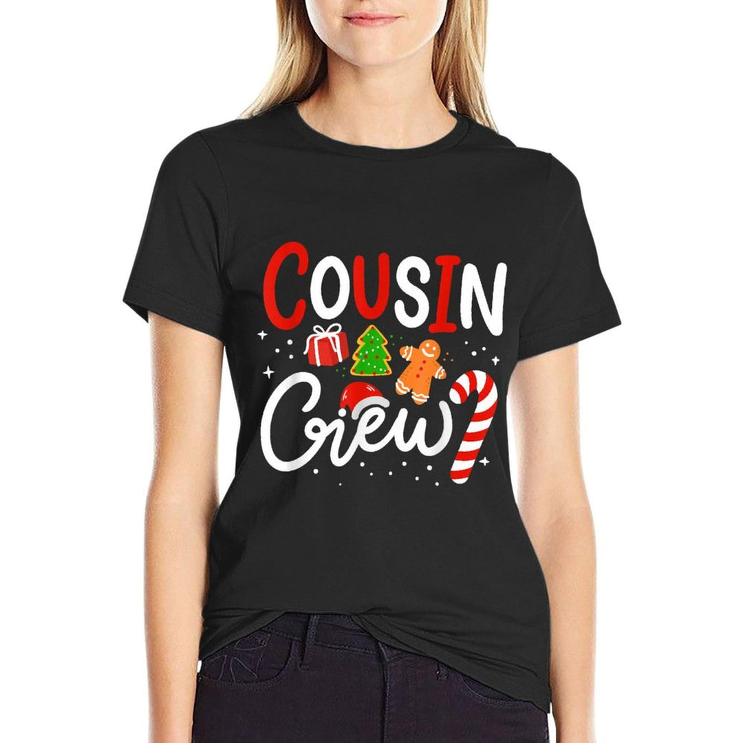 Cousin Crew Family Christmas Pajamas  Fade-proof Color T-Shirt