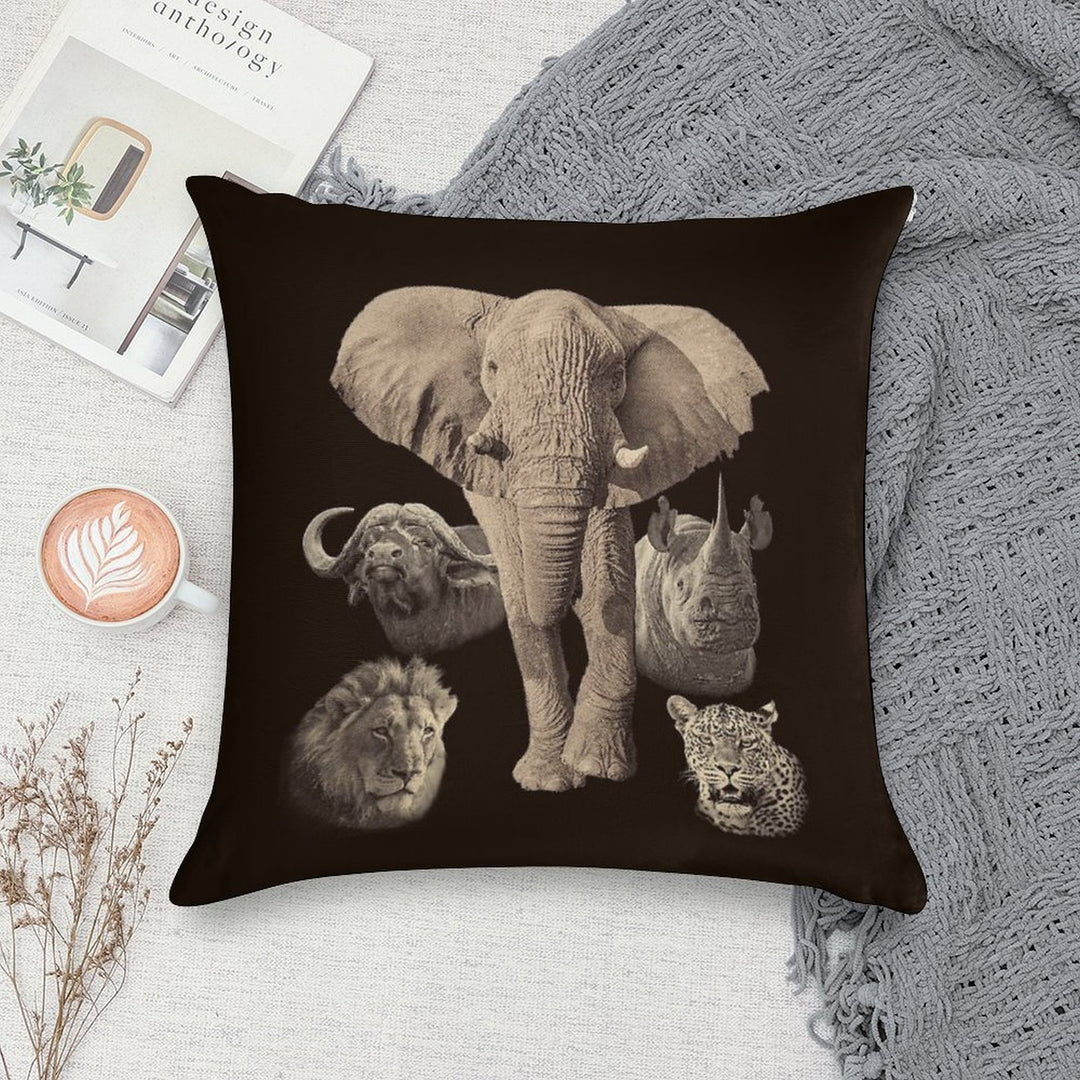 Big Five Africa Safari Soft Ultra-Soft Texture Throw Pillow