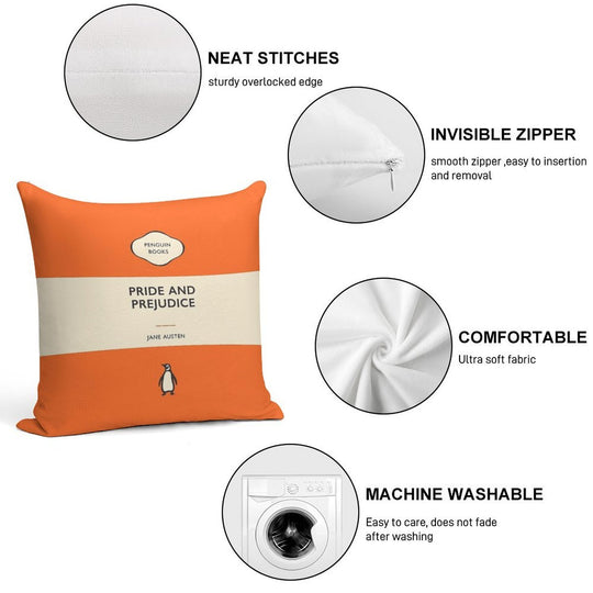 Pride And Prejudice Jane Austen Penguin Book Cover Soft Luxury Feel Throw Pillow