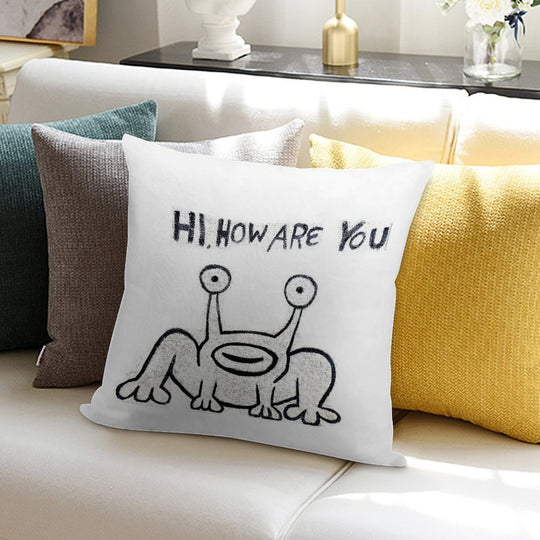 Daniel Johnston Hi How Are You Austin TX Soft Warmth Comfort Throw Pillow