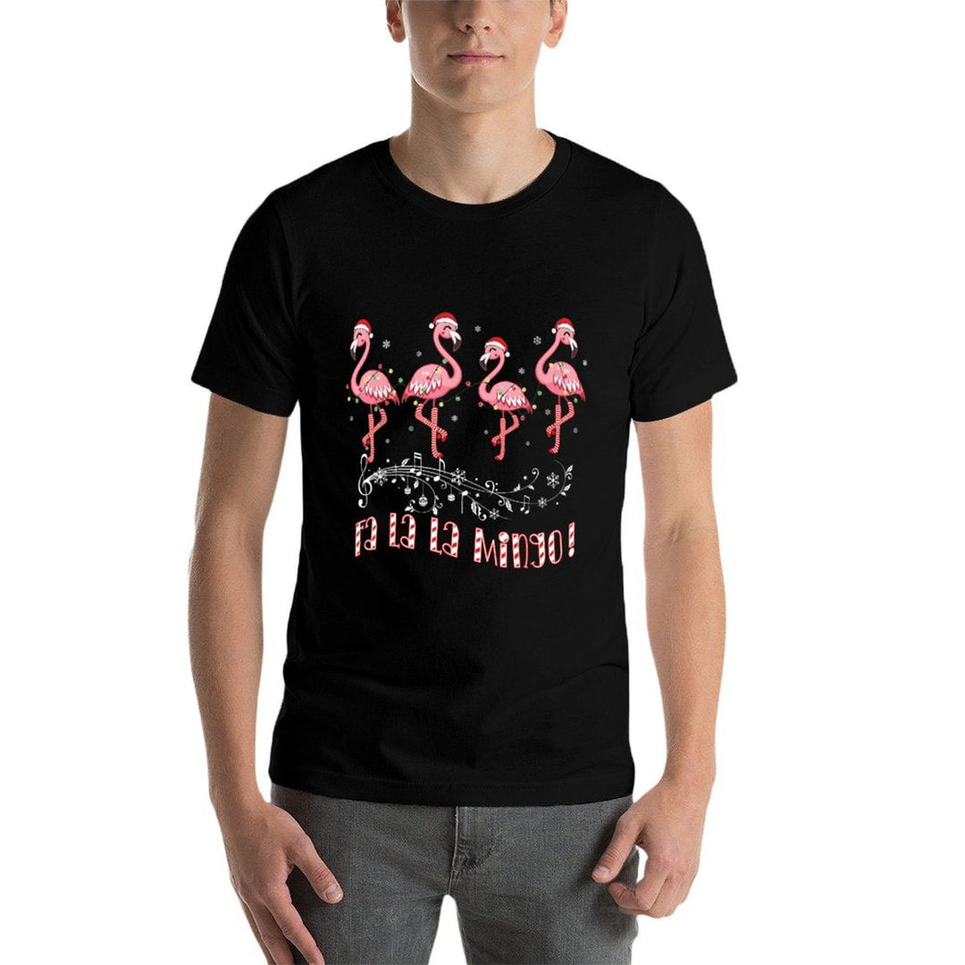 Candy Cane Flamingoes Fa La La MINGO Flamingo Christmas  Lightweight T-Shirt