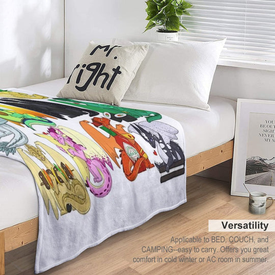 Wings of Fire Chibis with FOOOOD Velvety-soft Throw Blanket