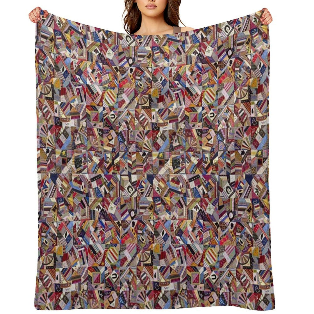 Countryside Palette Cottage Bohemian Patchwork Quilting Crazy Quilt All-season Throw Blanket