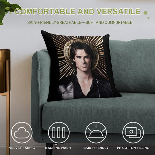 Damon Salvatore Soft Bedroom Essential Throw Pillow