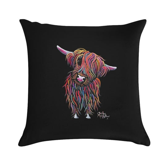 Scottish Highland Cow ' BoLLY ' by Shirley MacArthur Soft Gift Ready Throw Pillow