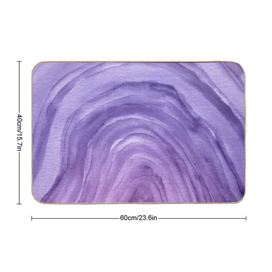 Lavender Purple Watercolor Ombre Agate Pattern  Fade-Resistant Bath Mat