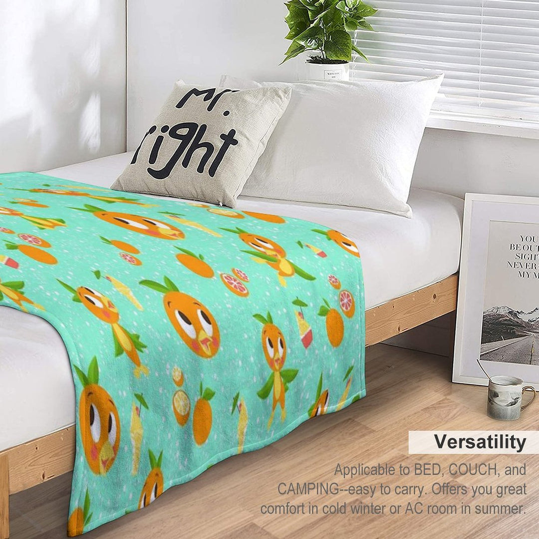 Orange Bird with Dole Whip Comfort Throw Blanket