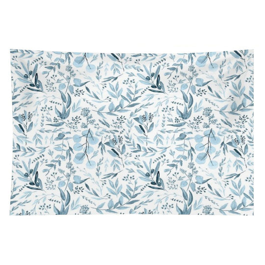 Little Blue Eucalyptus Leaves Botanical Pattern Tapestry