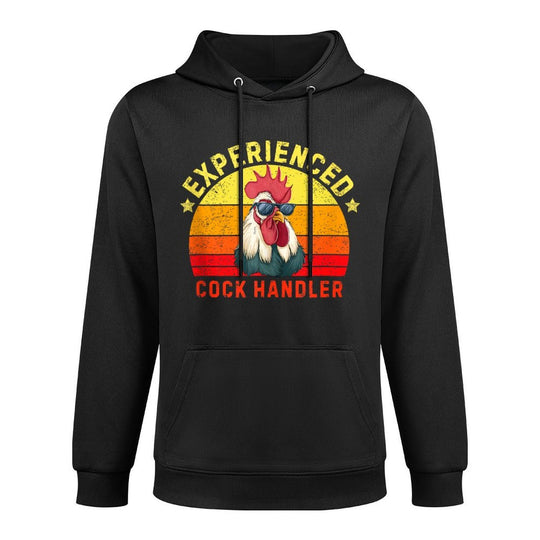 Experienced Cock Handler Funny Chicken Rooster Adult Meme Cotton-Polyester Blend Hoodie