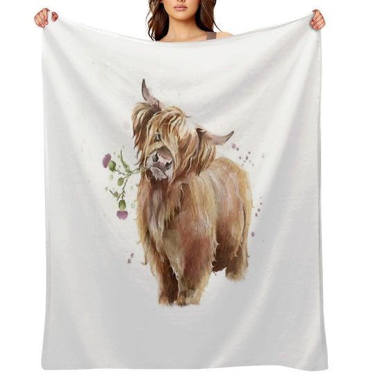 Highland Cow Velvety-soft Throw Blanket