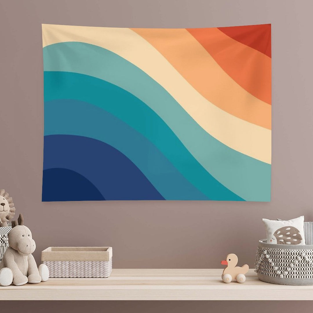 Retro Summer Wave #1 #minimal #decor #art Tapestry
