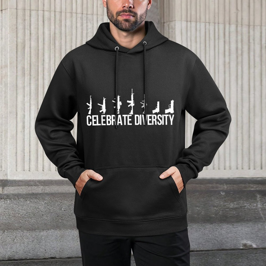 Gun Shirt, Celebrate Diversity Gun Owner - Men&#39;s Black Classic Fit Crew Neck - Small Shrink-Resistant Hoodie
