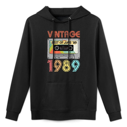 June 1989 30th Birthday  Mens Womens Vintage 1989 Premium Machine Washable Hoodie