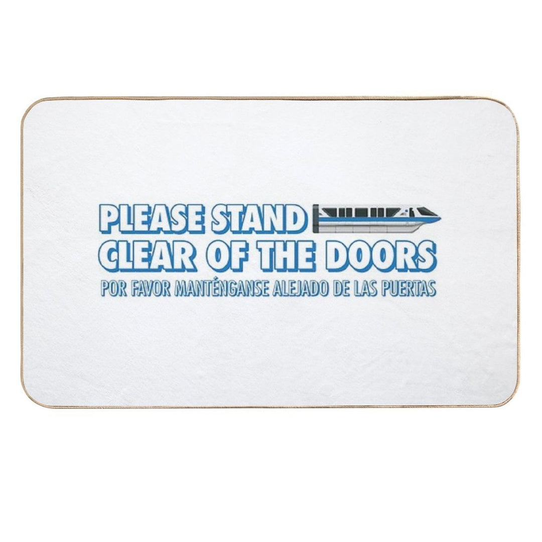 (Blue) Please Stand Clear of The Doors  Odorless Bath Mat