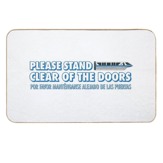 (Blue) Please Stand Clear of The Doors  Odorless Bath Mat