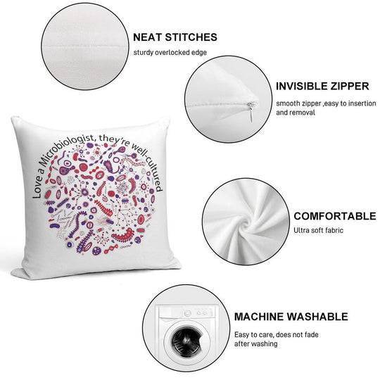 Love A Microbiologist Soft Luxury Feel Throw Pillow