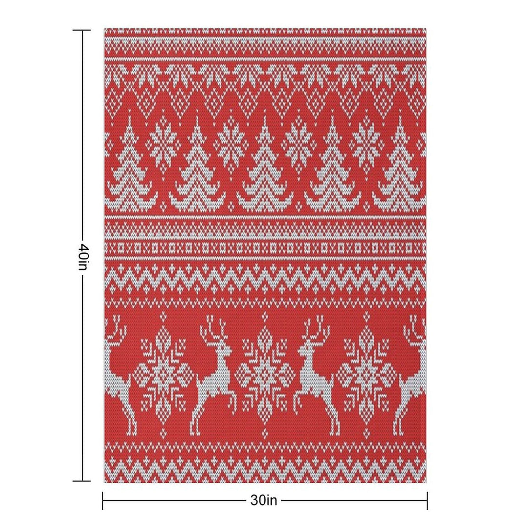 Red Christmas Knit Versatility Throw Blanket