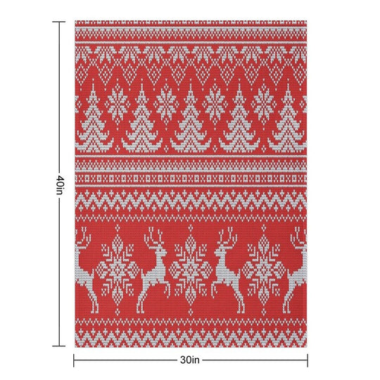 Red Christmas Knit Versatility Throw Blanket