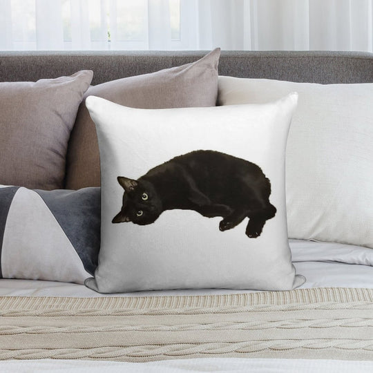 Black Cat Soft Warmth Comfort Throw Pillow