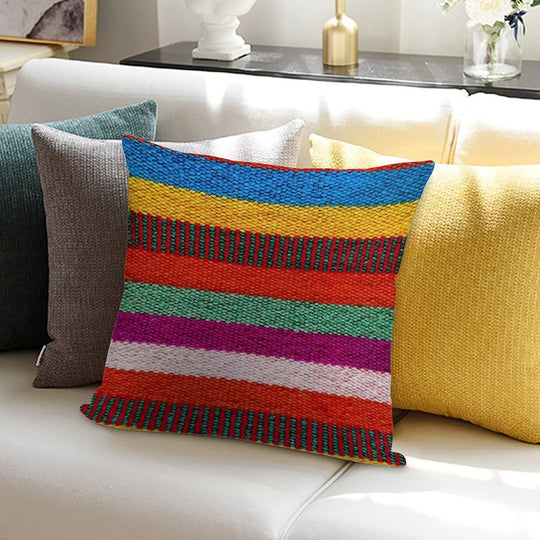 Peruvian Stripes Soft Decorative Cover Throw Pillow