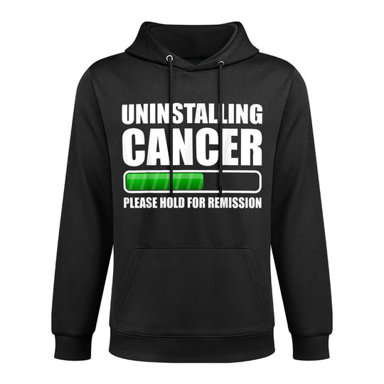Uninstalling Cancer Gifts Unisex-Adults Cancer Awareness Black Small Modern Crew Neck Customizable Surface Hoodie