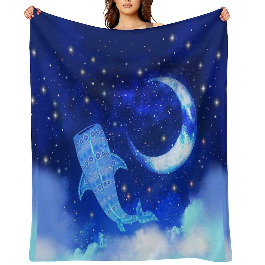 WHALE-SHARK GALAXY 313 Easy Care Throw Blanket