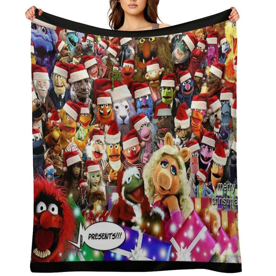 The Muppets Christmas All Character Group Premium Throw Blanket