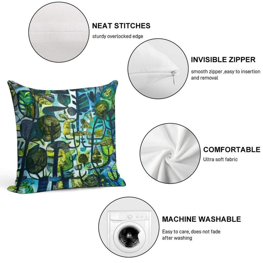 Emerald Forest Soft Reinforced Edging Throw Pillow