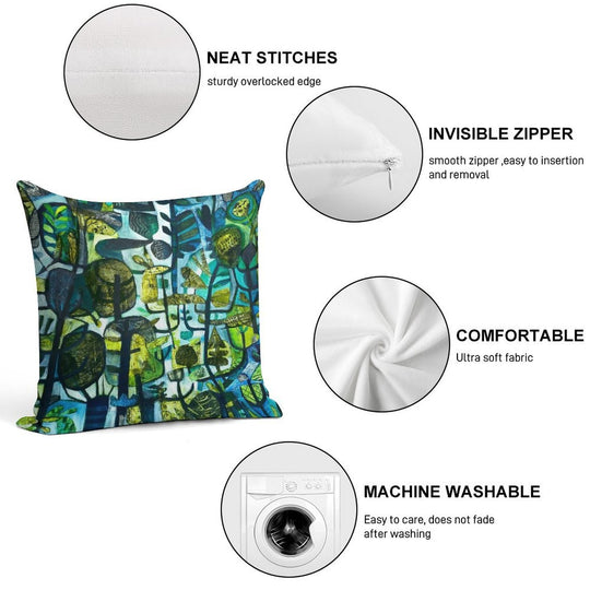 Emerald Forest Soft Reinforced Edging Throw Pillow