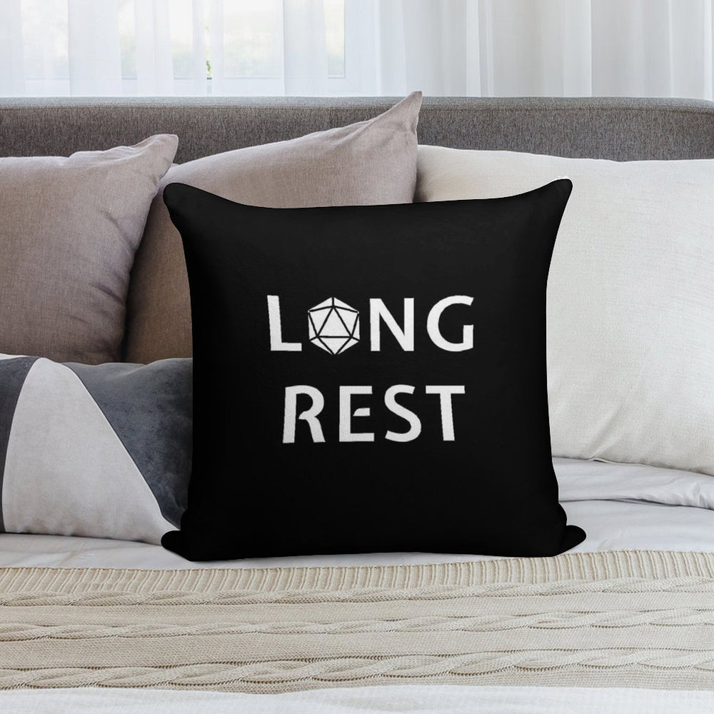 DnD Long Rest with Dice  Funny Saying for Dungeons And Dragons Fan Soft Luxury Feel Throw Pillow